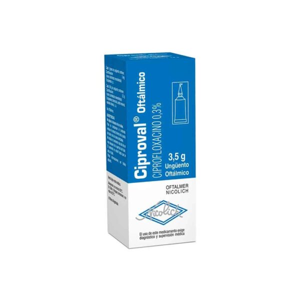 Ciproval Ciprofloxacino 0.3% Unguento Oftalmico 3.5 gr