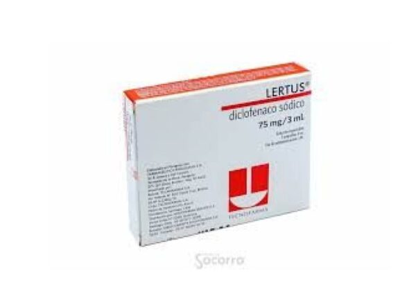 Lertus Diclofenaco Sodico 75 mg 5 Ampollas de 3 mL