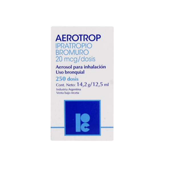 Aerotrop HFA Ipratropio Bromuro 20 mcg / DS Inhalador Bucal 250 Dosis 12.5 mL