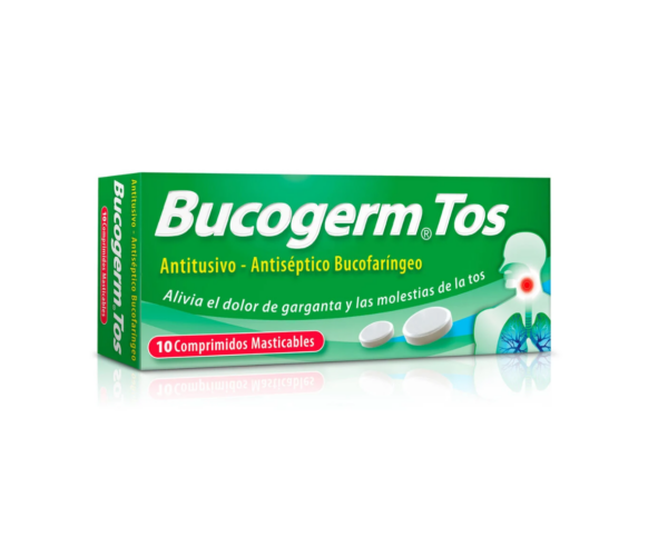 Bucogerm Tos Noscapina 10 mg Clorhexidina 5 mg 10 Comprimidos Masticable