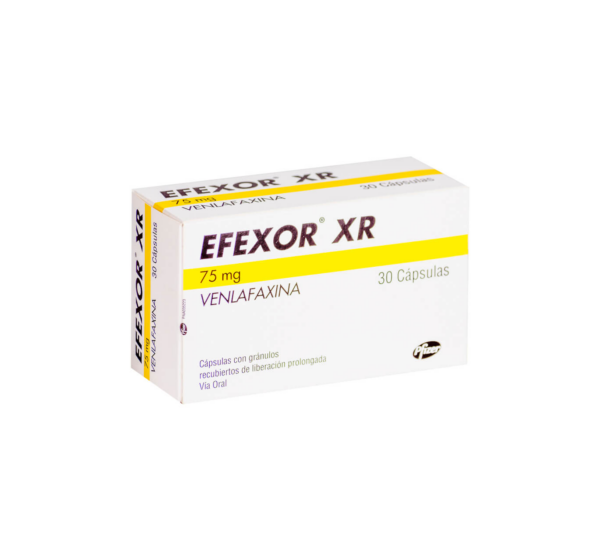 Efexor XR 75 mg x 30 Cápsulas con Gránulos Recubiertos de Liberación Prolongada
