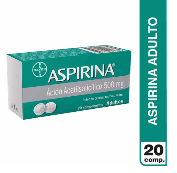 Aspirina Adulto 500 mg 20 Comprimidos