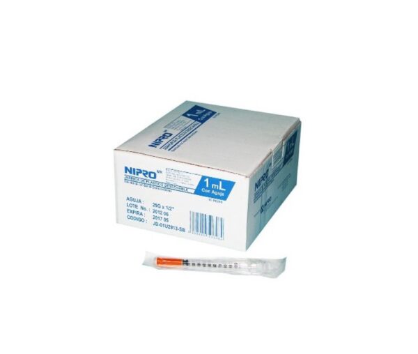 Jeringa Insulina 1ml 27g x 1/2 con aguja- NIPRO