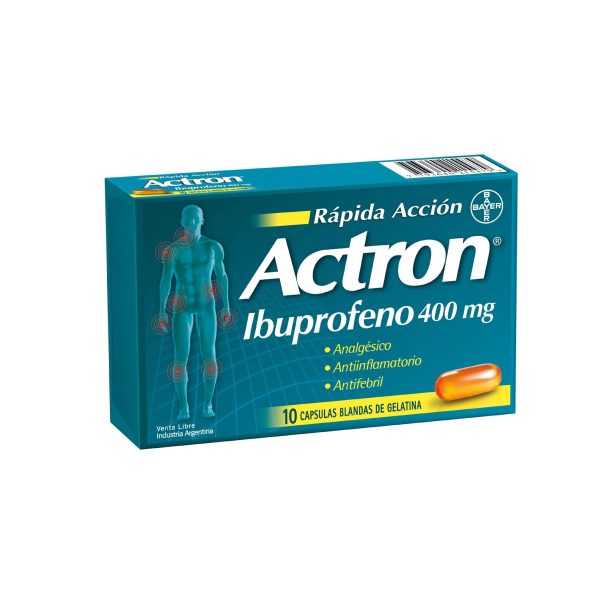 Actron 400 Ibuprofeno 400 mg 10 Cápsulas Blandas