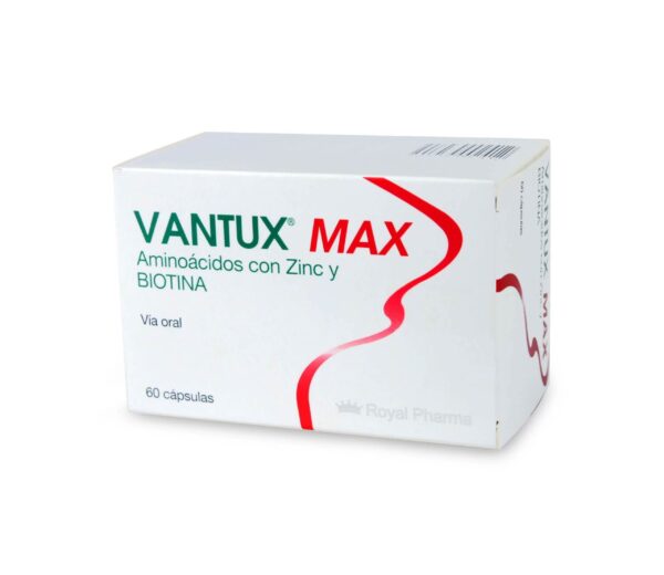 Vantux Max Aminoácidos con Zinc y Biotina 0.15 mg 60 Cápsulas
