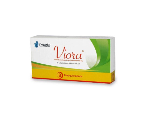 Viora Clormadinona Acetato 2 mg / Etinilestradiol 0.03 mg 21 comprimidos Recubiertos