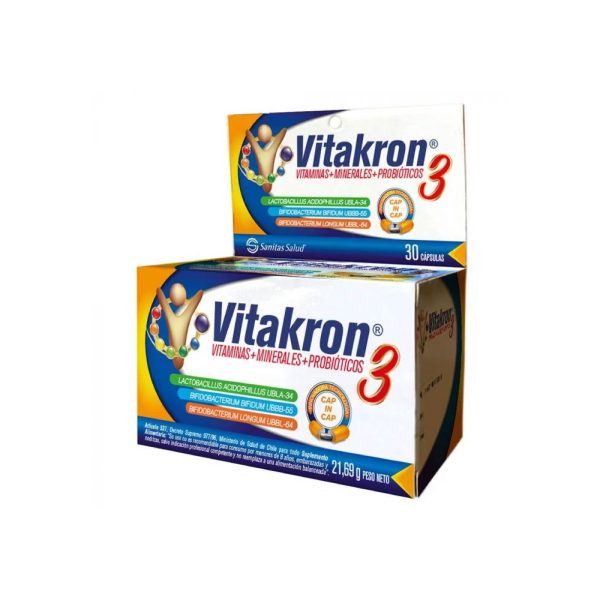 Vitakron 3 Vitaminas+Minerales+Probioticos 30 capsulas
