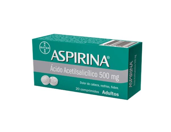 Aspirina Adulto Acido Acetilsalicilico 500 mg 20 Comprimidos