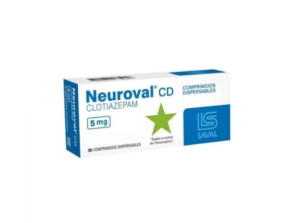 Neuroval CD Clotiazepam 5 mg 30 Comprimidos Dispersable