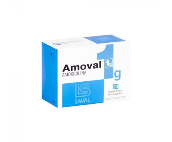 Amoval Amoxicilina 1g 20 Comprimidos Recubierto
