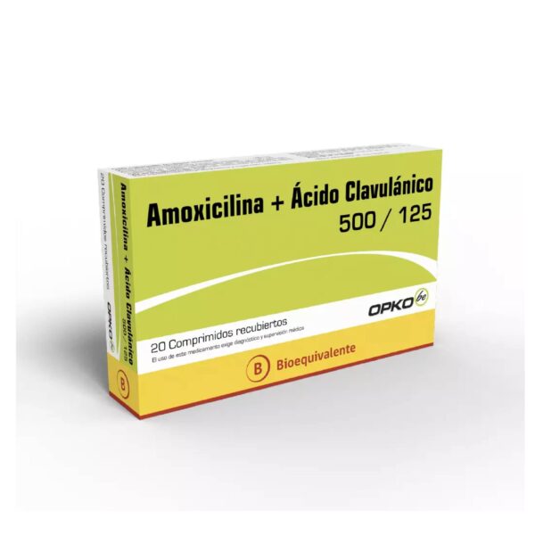 Amoxicilina 500 mg + Acido Clavulánico 125 mg 20 Comprimidos OPK