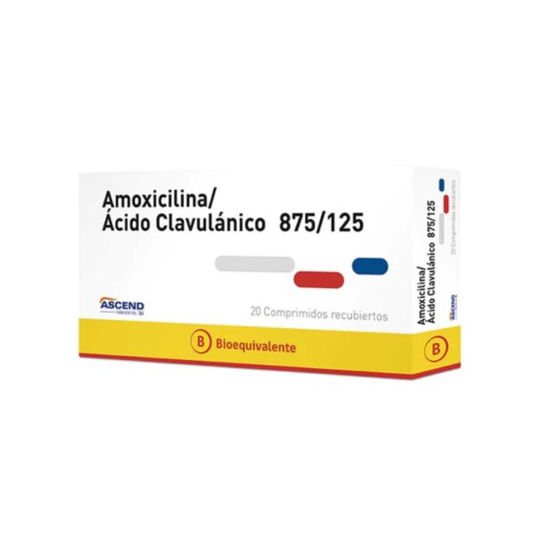 Amoxicilina + Ácido Clavulánico 875 mg / 125 mg 20 comprimidos ASC