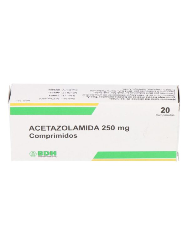 Acetazolamida 250 mg 20 Comprimidos BDH